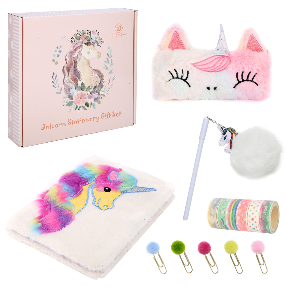 Brightzen Unicorn Stationery Set – Fun 14 Pcs with gift box