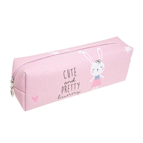 Brightzen Bunny Stationery Set for Girls: Fur Bunny Notebook, Pencil Case, 2 Bunny Pom Pens and 6 Sheets of Stickers!